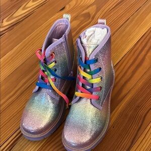 Rainbow Glitter Kids Boots